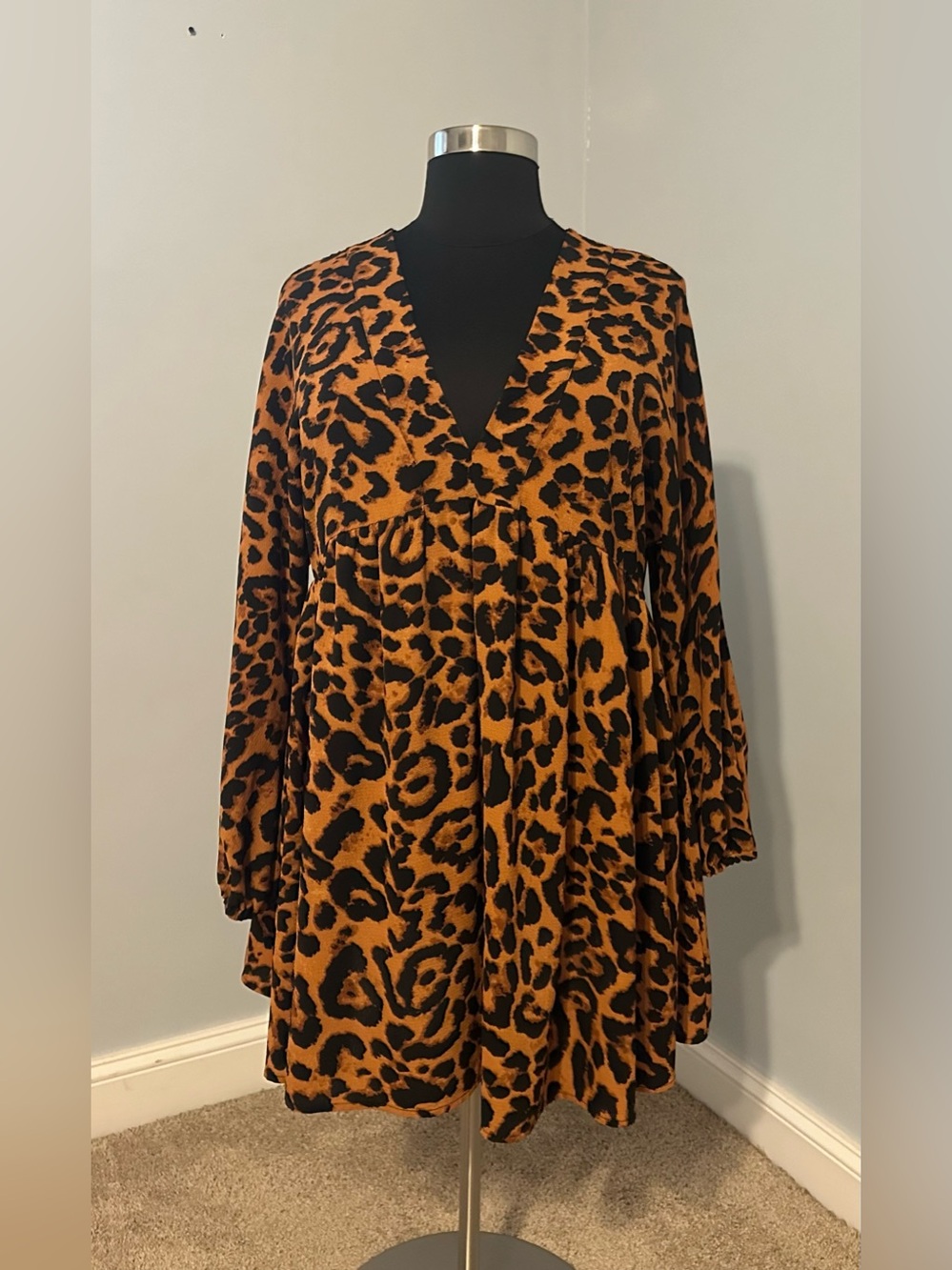 Shein baby doll Dress - v-neck leopard XL